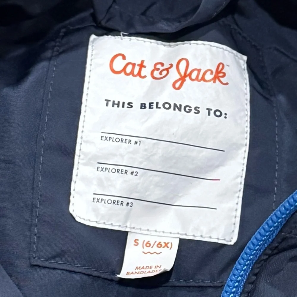 Cat & Jack Blue Quilted Puffer Vest Mountains Winter Holiday Boy's Size 6-6X‎